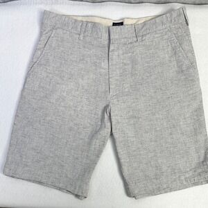 J.Crew Striped Linen Cotton Shorts Mens 33 Navy White 9" Inseam Nautical Summer